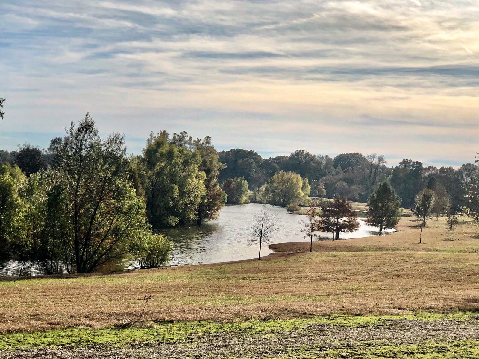The lake under a cloudy sky